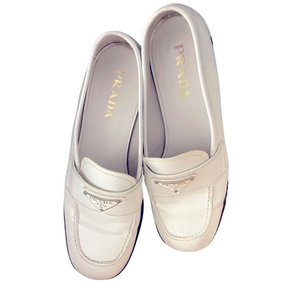 Authentic vintage PRADA chunky triangle logo shoes slip on loafers size 39 8.5 9 - Picture 3 of 15
